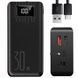 Повербанк 30000мАг з ліхтариком (2хUSB, Type-C, Lightning) KL112, Чорний / Power Bank / Павербанк для телефону  0234570413 фото 1