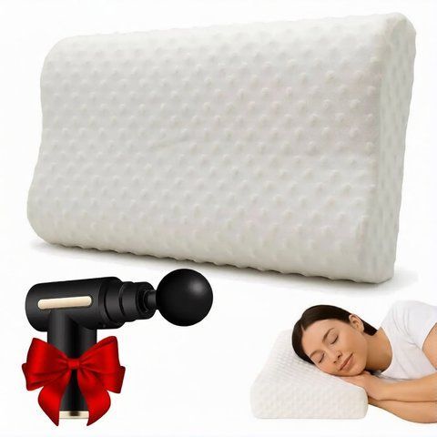 Ортопедична подушка GH1188 + Пожарунок Перкусійний масажер Gun Massager / Подушка з ефектом пам'яті  0234586731 фото