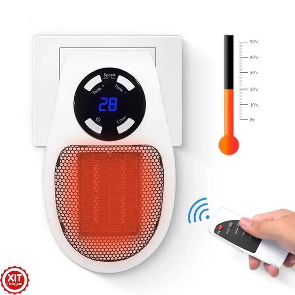 Портативний обігрівач 500W, Portable Heater, з пультом ДК / Електричний міні обігрівач з дисплеєм  0234567405 фото