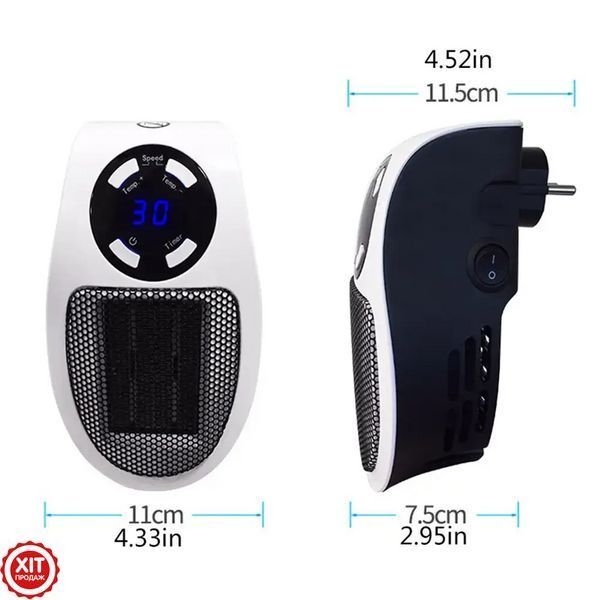 Портативний обігрівач 500W, Portable Heater, з пультом ДК / Електричний міні обігрівач з дисплеєм  0234567405 фото