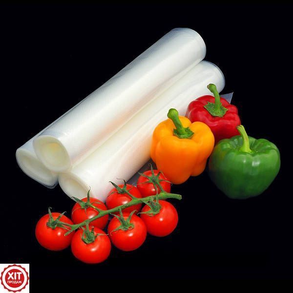 Пакети в рулоні для вакууматора 5 м х 20 см / Вакуумний рулон для вакуумного пакувальника та зберігання їжі 0234562374 фото