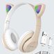 Бездротові навушники з вушками та підсвіткою, Bluetooth, CAT ST71M, Бежевий / Дитячі блютуз навушники  023457652804 фото 1