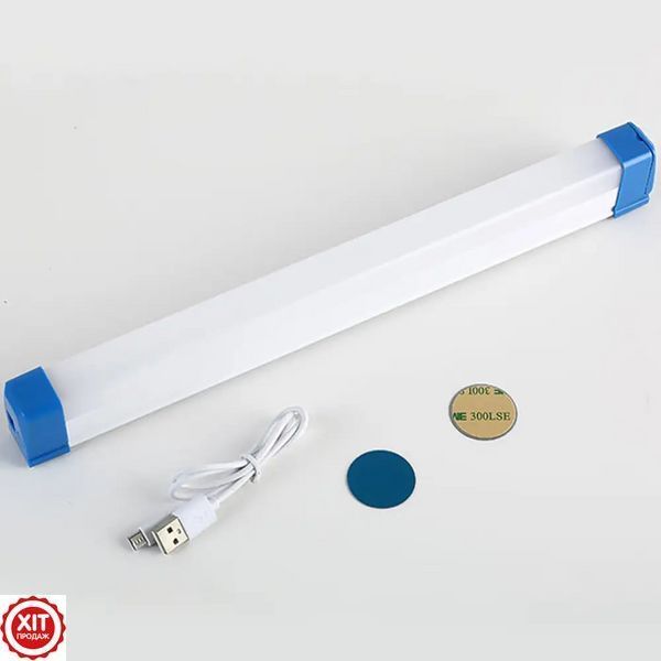 Лампа акумуляторна (40Вт, 30см) BK-300, з USB / Світлодіодний світильник на магнітах / Ліхтар кемпінговий  0234564477 фото