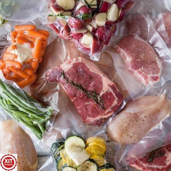 Пакети в рулоні для вакууматора 5 м х 25 см / Вакуумний рулон для вакуумного пакувальника та зберігання їжі 0234560414 фото