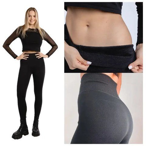 Лосини хутряні One size, Чорні / Теплі лосини / Жіночі зимові лосини / Безшовні лосини  0234571332 фото