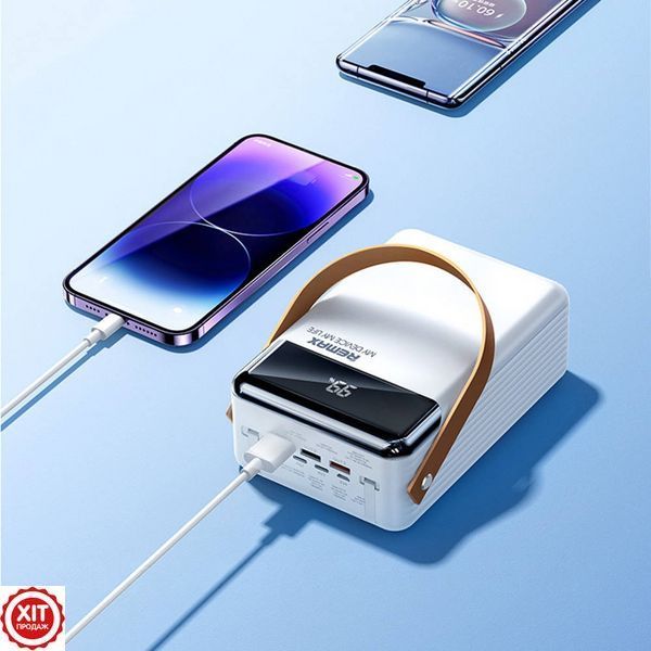 Повербанк 80000мАг, 3хUSB+2хType-C+Lightning, 22.5W, RPP-566 / Павербанк з ліхтариком / PowerBank для телефону  0234583157 фото