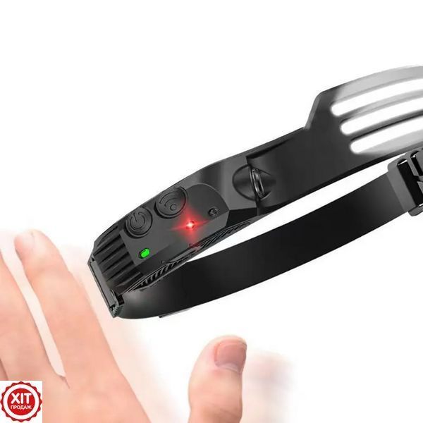 Ліхтар налобний акумуляторний (біле, жовте, червоне світло) USB, CB-689-3 / Гнучкий силіконовий ліхтарик на лоб 0234566271 фото