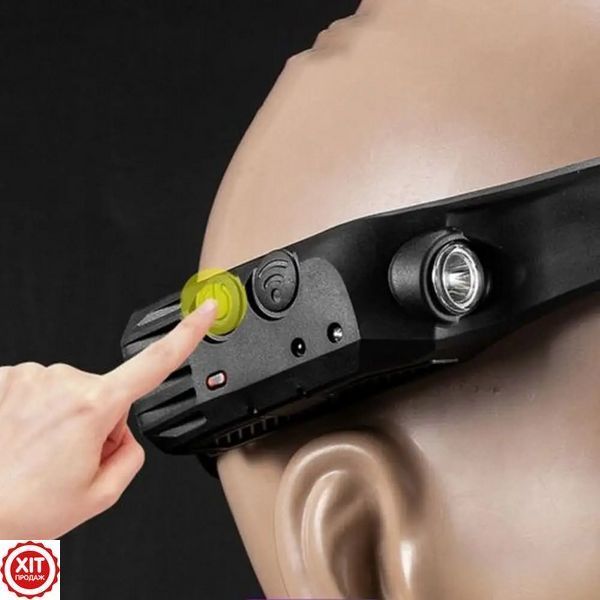Ліхтар налобний акумуляторний (біле, жовте, червоне світло) USB, CB-689-3 / Гнучкий силіконовий ліхтарик на лоб 0234566271 фото