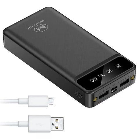 Powerbank 30000mAh (2хUSB), з ліхтариком, MAXCELL PJ0086, Чорний / Повербанк / Павербанк / Портативний зарядний пристрій  0234591552 фото