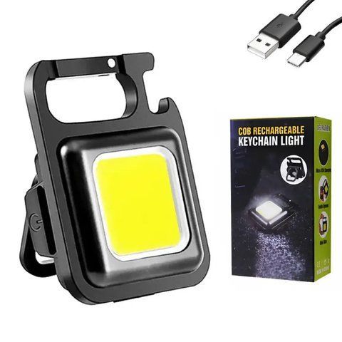 Ліхтарик брелок з карабіном та магнітом LED COB, 500mAh / Міні ліхтарик акумуляторний / Кишеньковий ліхтарик 0234565829 фото