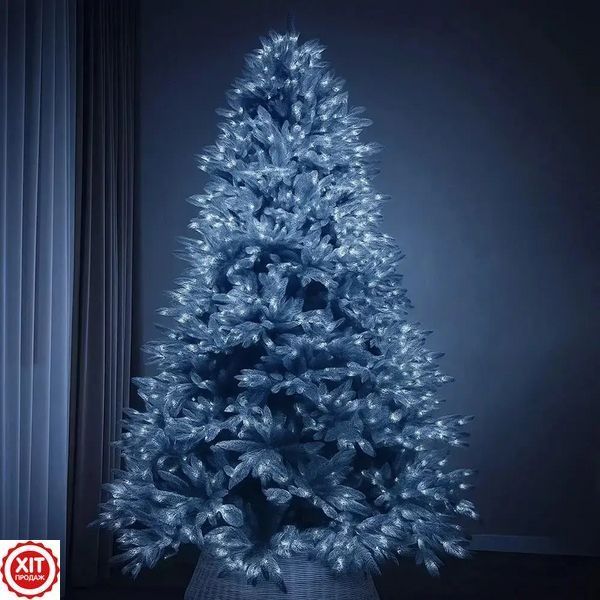Гірлянда від мережі, Мішура, 50м, + пульт, зелений провід, XMAS, Холодний білий / Новорічна гірлянда / Гірлянда на ялинку  0234589666 фото