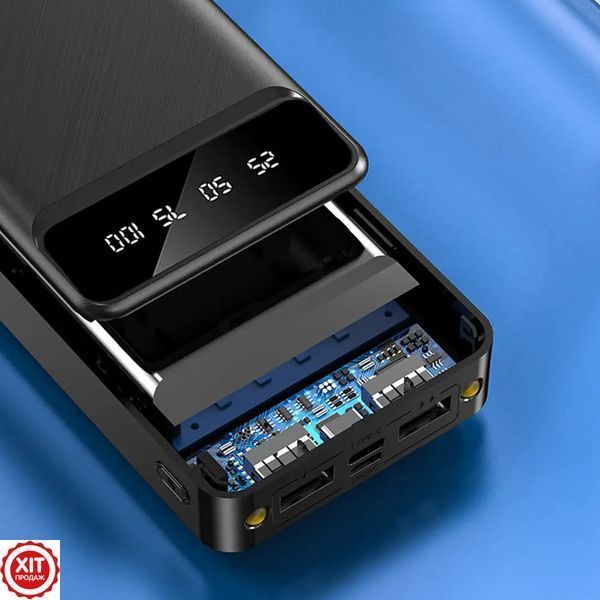 Powerbank 30000mAh (2хUSB), з ліхтариком, MAXCELL PJ0086, Чорний / Повербанк / Павербанк / Портативний зарядний пристрій  0234591552 фото
