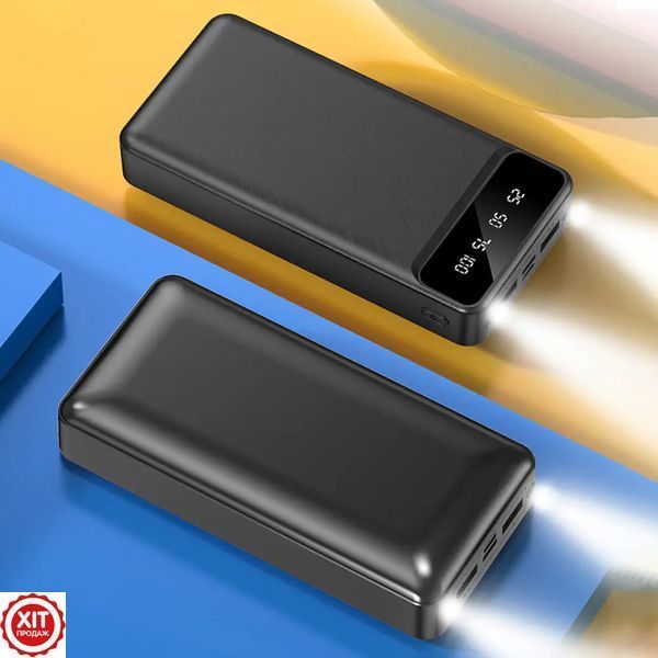 Powerbank 30000mAh (2хUSB), з ліхтариком, MAXCELL PJ0086, Чорний / Повербанк / Павербанк / Портативний зарядний пристрій  0234591552 фото