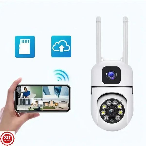 Камера відеоспостереження WiFi + Подарунок Карта пам'яті на 64GB / Вайфай камера / Камера спостереження  0234573636 фото