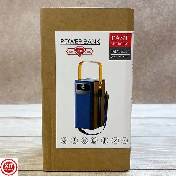 Павербанк з ліхтариком 100000mAh, 120W, QC3,0, LCD, DX205, Білий / Павербанк 100000 мАг швидка зарядка / Павербанк з кабелями  0234594262 фото