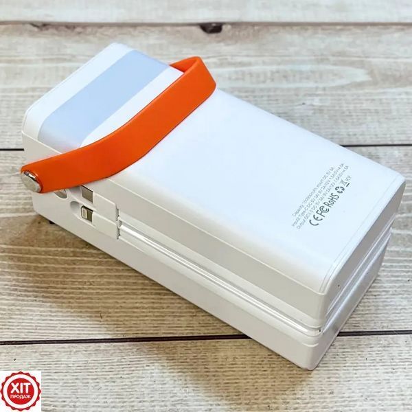 Павербанк з ліхтариком 100000mAh, 120W, QC3,0, LCD, DX205, Білий / Павербанк 100000 мАг швидка зарядка / Павербанк з кабелями  0234594262 фото