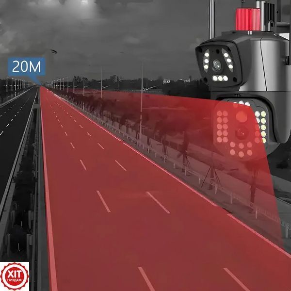 4G камера відеоспостереження під сім карту, на 2 об'єктиви / Вулична камера з датчиком руху  0234570916 фото
