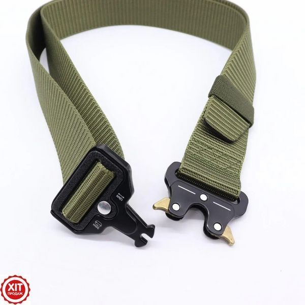 Тактичний ремінь Tactical Belt 125 см, Зелений / Чоловічий ремінь із пряжкою Cobra  0123461402 фото