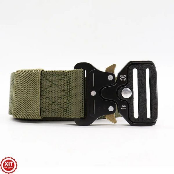 Тактичний ремінь Tactical Belt 125 см, Зелений / Чоловічий ремінь із пряжкою Cobra  0123461402 фото
