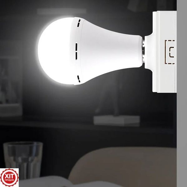 LED лампочка акумуляторна 7Вт (до 5 годин) в патрон Е27 / Аварійна лампа з акумулятором / Лед лампочка 023457611401 фото