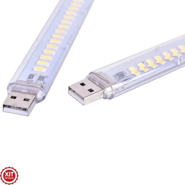 Світлодіодний USB ліхтарик 24LED, 17,8х1,8см / Міні світильник від повербанка / Портативний ліхтарик у вигляді флешки  0234577120 фото