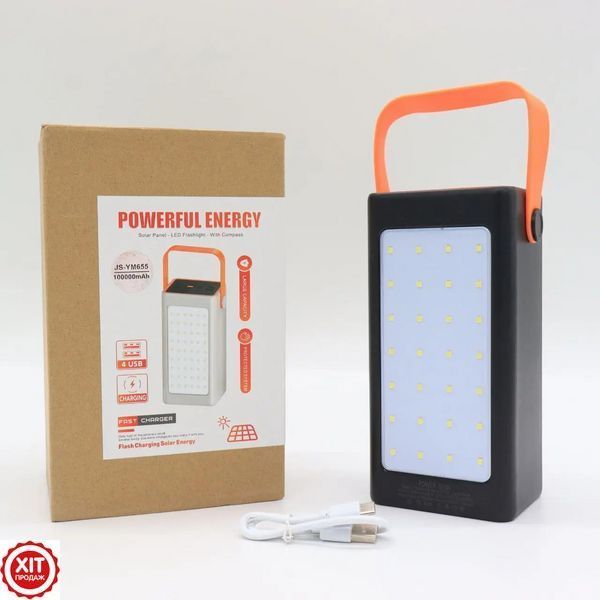Повербанк 100000мАг з ліхтариком, 4хUSB, YM-655 / Power Bank зі швидкою зарядкою / Павербанк для телефону / УМБ  0234572970 фото