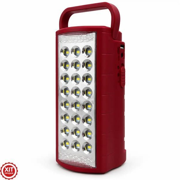 Акумуляторний ліхтар з Power Bank, 24 SMD, 6В, ML-2608, Червоний / Кемпінговий ліхтар / Переносний ліхтар світлодіодний / Ліхтарик  0234635634 фото
