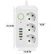 Мережевий фільтр 2500Вт, 2м, (3&times;220В + 4&times;USB + 1&times;Type-C) F09U, Білий / Фільтр-подовжувач з розетками   0234574511 фото 8