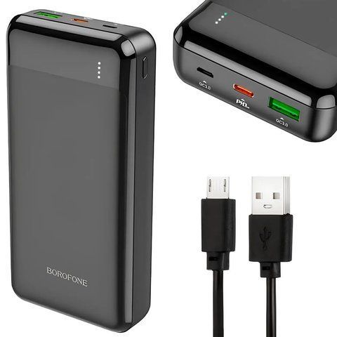 Повербанк 20000мАч, 20Вт (USB/Type-C/Micro-USB) BOROFONE 19A / Павербанк / PowerBank / Портативний акумулятор 02345742500 фото