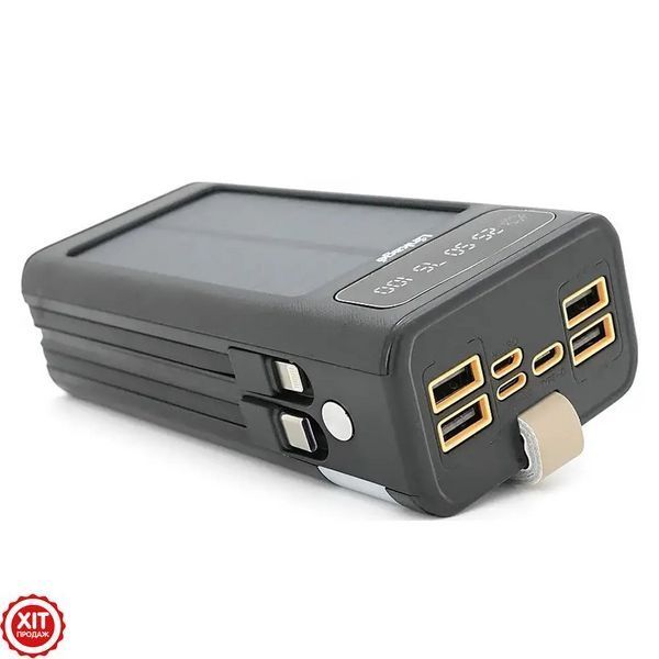 Повербанк 30000mAh з сонячною панеллю, 4хUSB, LINKAGE LKP-46 / Павербанк з ліхтариком / Powerbank для телефону  0234589223 фото