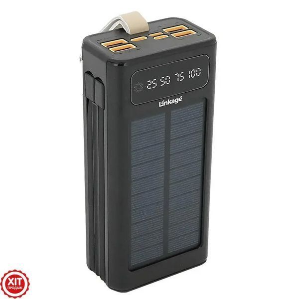 Повербанк 30000mAh з сонячною панеллю, 4хUSB, LINKAGE LKP-46 / Павербанк з ліхтариком / Powerbank для телефону  0234589223 фото