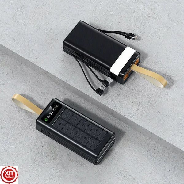 Повербанк 30000mAh з сонячною панеллю, 4хUSB, LINKAGE LKP-46 / Павербанк з ліхтариком / Powerbank для телефону  0234589223 фото