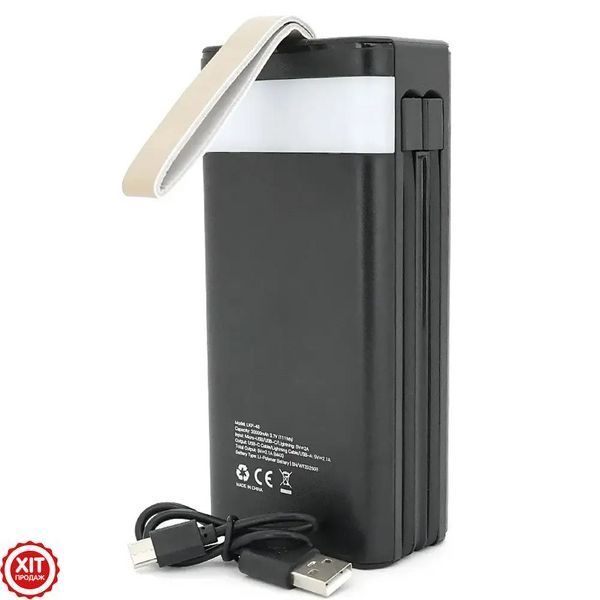 Повербанк 30000mAh з сонячною панеллю, 4хUSB, LINKAGE LKP-46 / Павербанк з ліхтариком / Powerbank для телефону  0234589223 фото