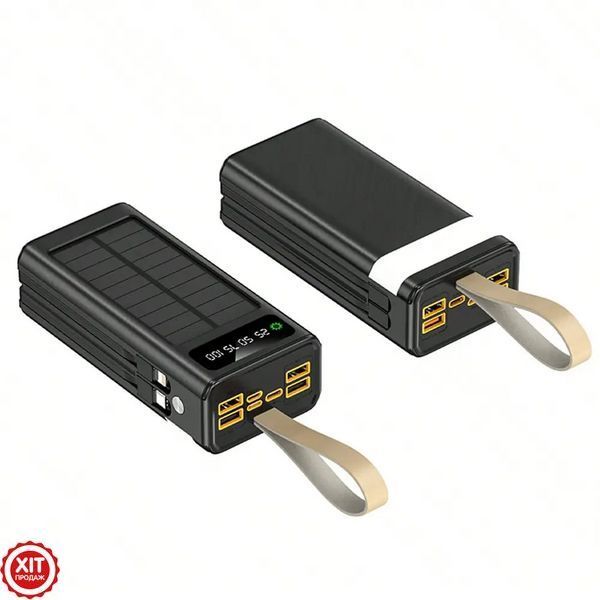 Повербанк 30000mAh з сонячною панеллю, 4хUSB, LINKAGE LKP-46 / Павербанк з ліхтариком / Powerbank для телефону  0234589223 фото