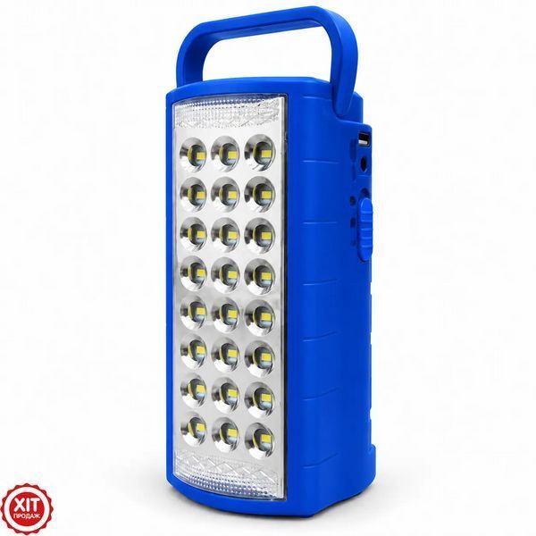 Акумуляторний ліхтар з Power Bank, 24 SMD, 6В, ML-2608, Синій / Кемпінговий ліхтар / Переносний ліхтар світлодіодний / Ліхтарик  023463563401 фото