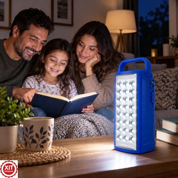 Акумуляторний ліхтар з Power Bank, 24 SMD, 6В, ML-2608, Синій / Кемпінговий ліхтар / Переносний ліхтар світлодіодний / Ліхтарик  023463563401 фото