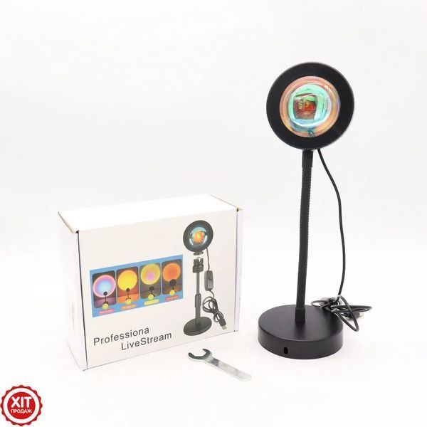 Проекційна лампа заходу сонця Sunset Light Lamp / Атмосферна лампа-нічник USB що імітує захід сонця 0234562314 фото