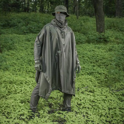 Тактичний дощовик пончо тент 3в1, Зелений / Водонепроникний плащ-накидка від дощу / Дощовик з капюшоном  0234571245 фото