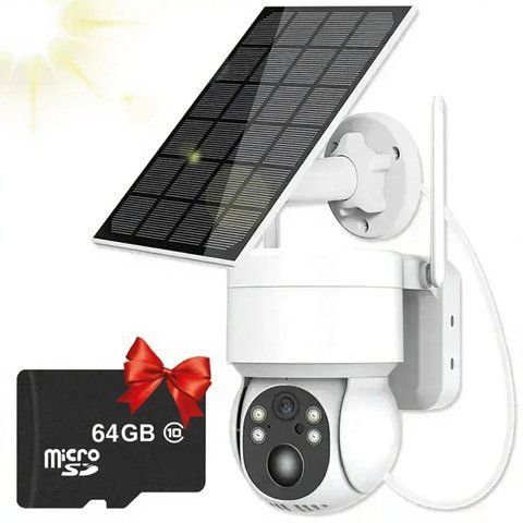 Вулична WIFI камера 6Мп, TQ1 + Подарунок Карта пам'яті 64GB / Вайфай камера з сонячною панеллю  0234576370 фото