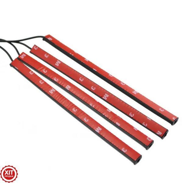 Універсальна RGB LED підсвічування зі світломузикою HR-01678 / Автомобільна Світлодіодна стрічка з пультом 0234561908 фото