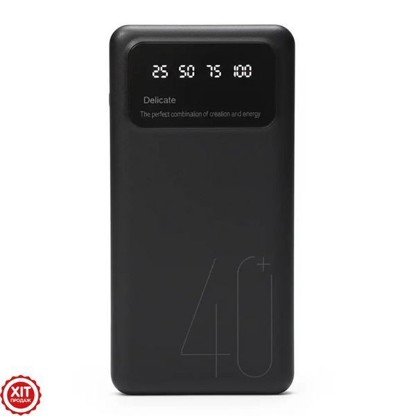 Повербанк 40000 мАч з дисплеєм та ліхтариком, 2хUSB, P40 / Power bank / Павербанк для телефону / Портативний зовнішній акумулятор  0234581620 фото
