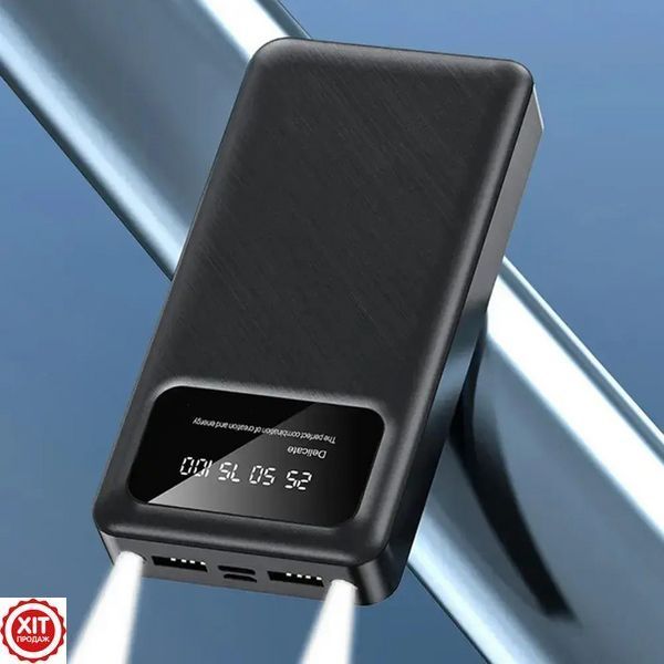 Повербанк 40000 мАч з дисплеєм та ліхтариком, 2хUSB, P40 / Power bank / Павербанк для телефону / Портативний зовнішній акумулятор  0234581620 фото