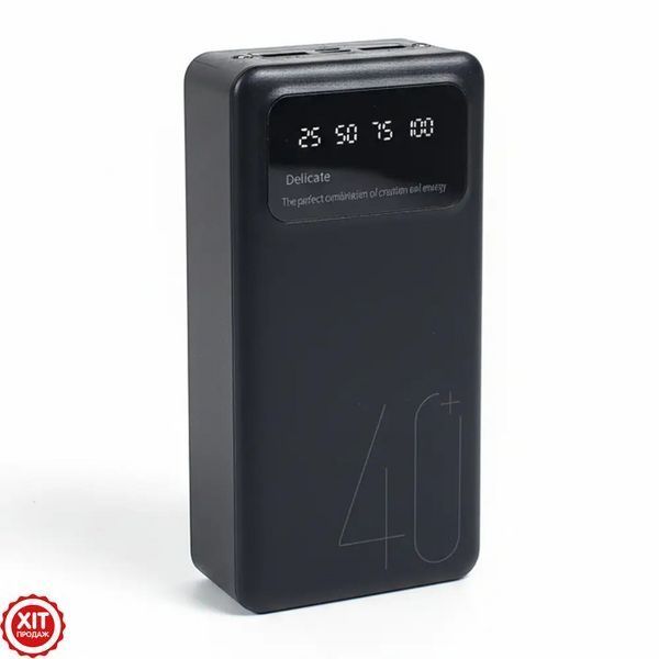 Повербанк 40000 мАч з дисплеєм та ліхтариком, 2хUSB, P40 / Power bank / Павербанк для телефону / Портативний зовнішній акумулятор  0234581620 фото