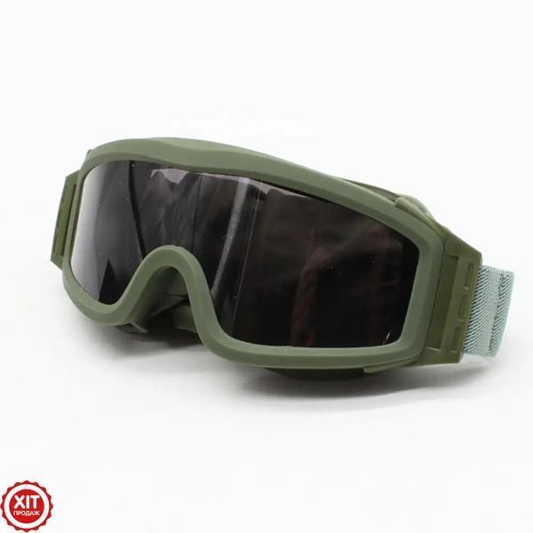 Тактичні окуляри зі змінними лінзами + Подарунок Ремінь Tactical Belt 145 см / Панорамні окуляри для ЗСУ  0234574063 фото