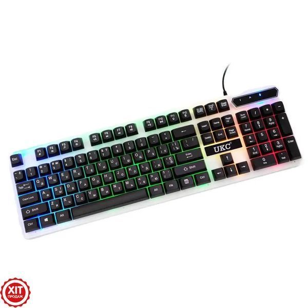 Клавіатура провідна з підсвічуванням RGB, DX 750 / Ігрова клавіатура / Дротова клавіатура / Мультимедійна клавіатура  0234584059 фото