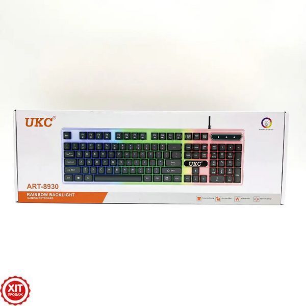 Клавіатура провідна з підсвічуванням RGB, DX 750 / Ігрова клавіатура / Дротова клавіатура / Мультимедійна клавіатура  0234584059 фото