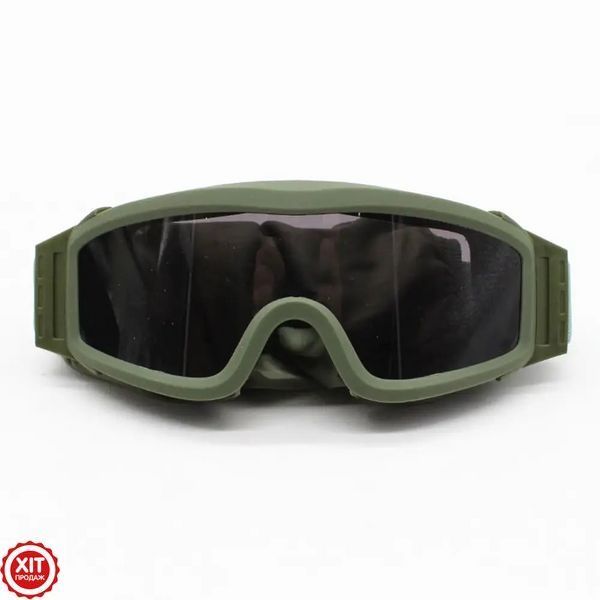 Тактичні окуляри зі змінними лінзами + Подарунок Ремінь Tactical Belt 145 см / Панорамні окуляри для ЗСУ  0234574063 фото