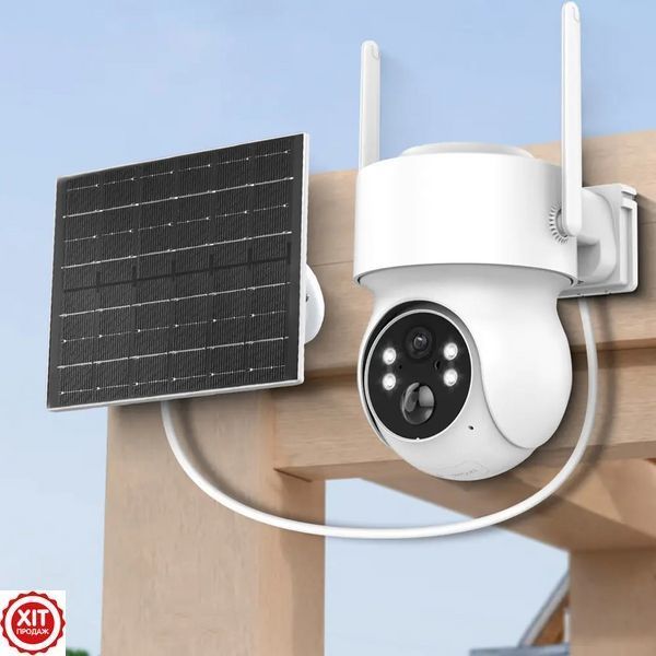 Вулична WIFI камера 6Мп, TQ1 + Подарунок Карта пам'яті 64GB / Вайфай камера з сонячною панеллю  0234576370 фото