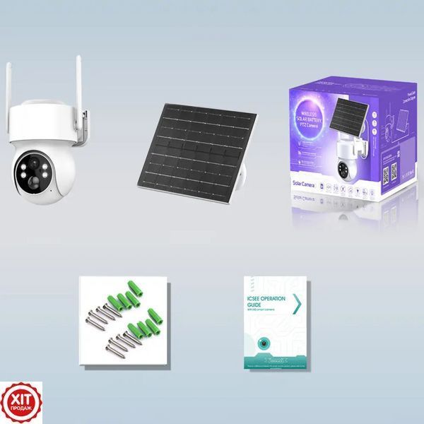 Вулична WIFI камера 6Мп, TQ1 + Подарунок Карта пам'яті 64GB / Вайфай камера з сонячною панеллю  0234576370 фото