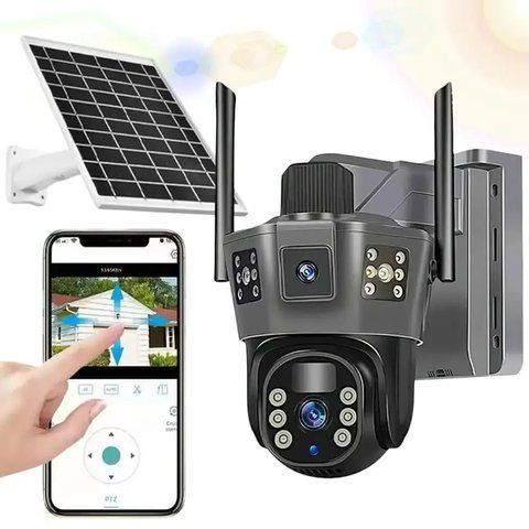 Вулична 4G камера спостереження 3&times;6Мп із сонячною панеллю, TP-18 / Камера відеоспостереження / Зовнішня IP камера  0234576405 фото